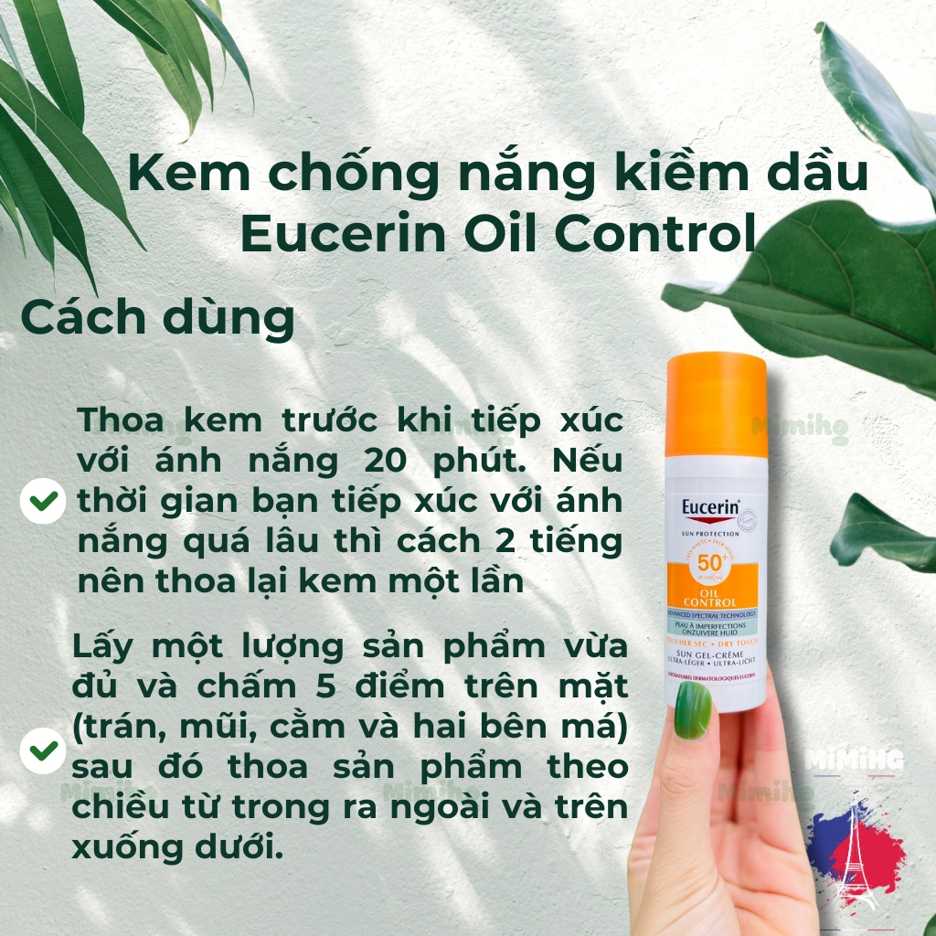 Kem chống Nắng Eucerin cho da nhờn, da mụn 50ml eucerin oil control