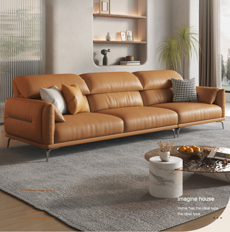 Sofa băng tay bọc da cao cấp juno sofa hdct-04