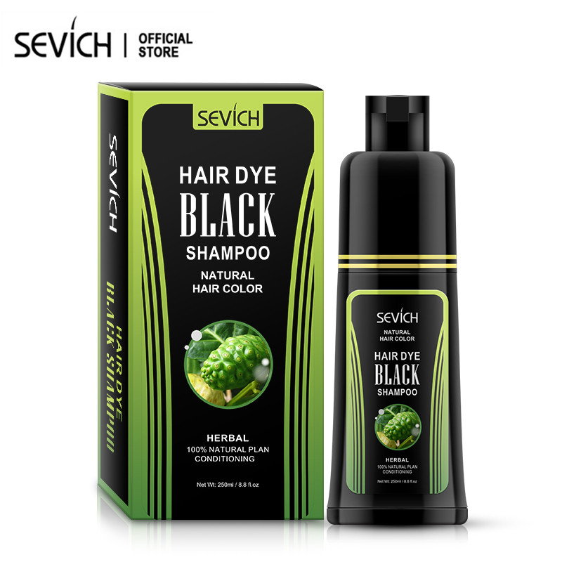 SEVICH Natural Herbal Essence Shampoo 250ML Permanent Grey Hair Return Black Dye Shampoo