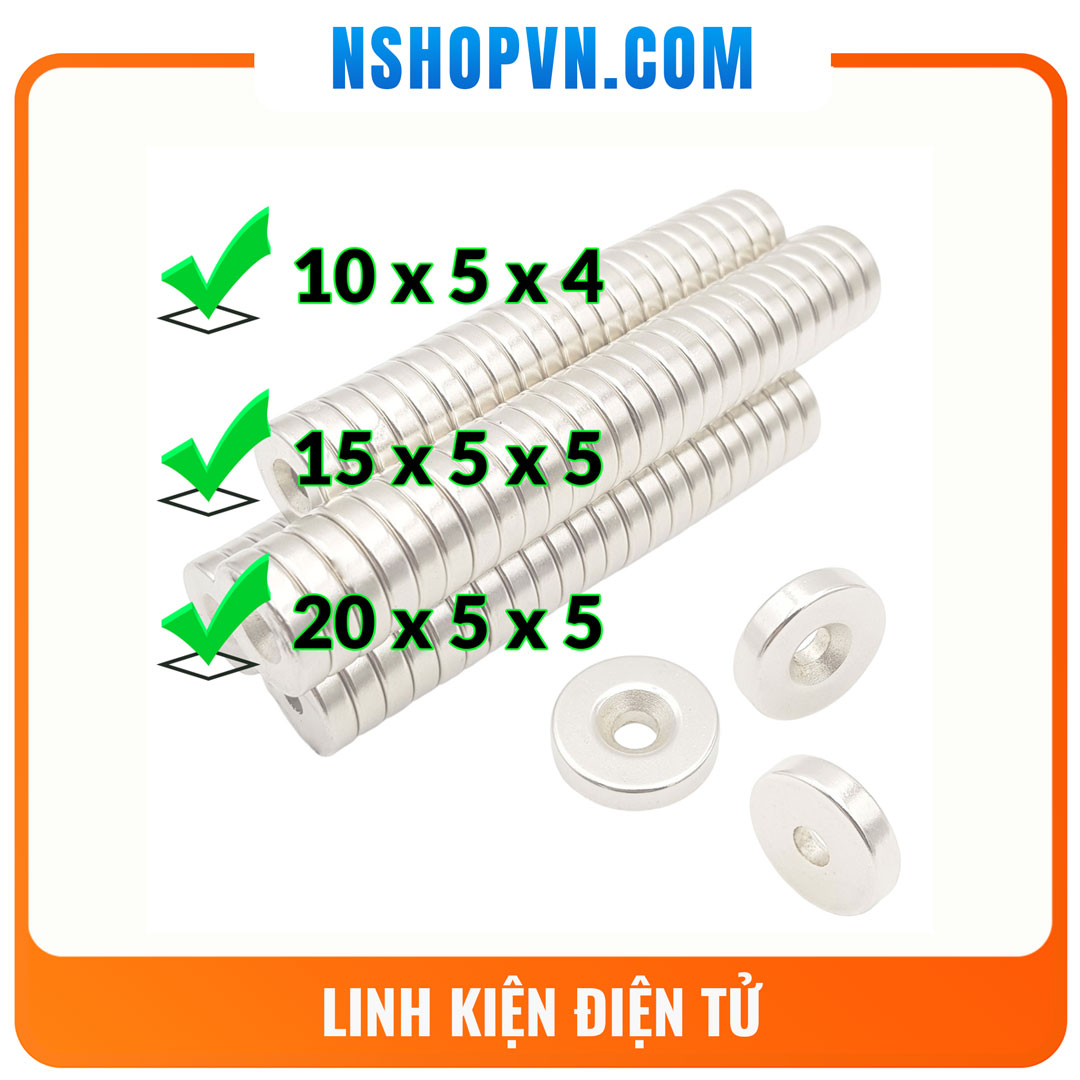 Nam châm đất hiếm tròn có lỗ ( 1 viên )
