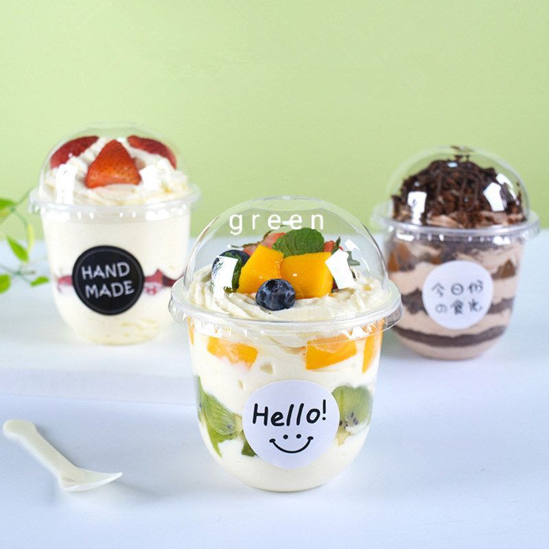 Set 50 bộ ly bầu 360ml pp nắp cầu 95 đựng pudding, chè, trà sữa, cafe