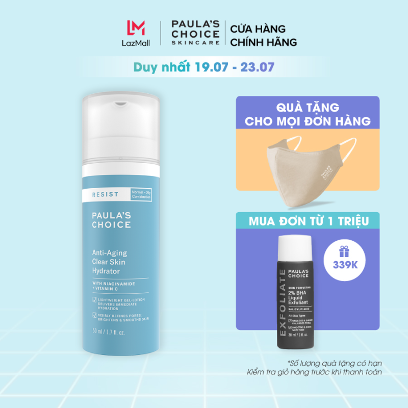 Kem dưỡng ẩm làm sáng da và chống lão hóa Paula’s Choice Resit Anti-Aging Clear Skin Hydrator 50ml 7691 giá rẻ