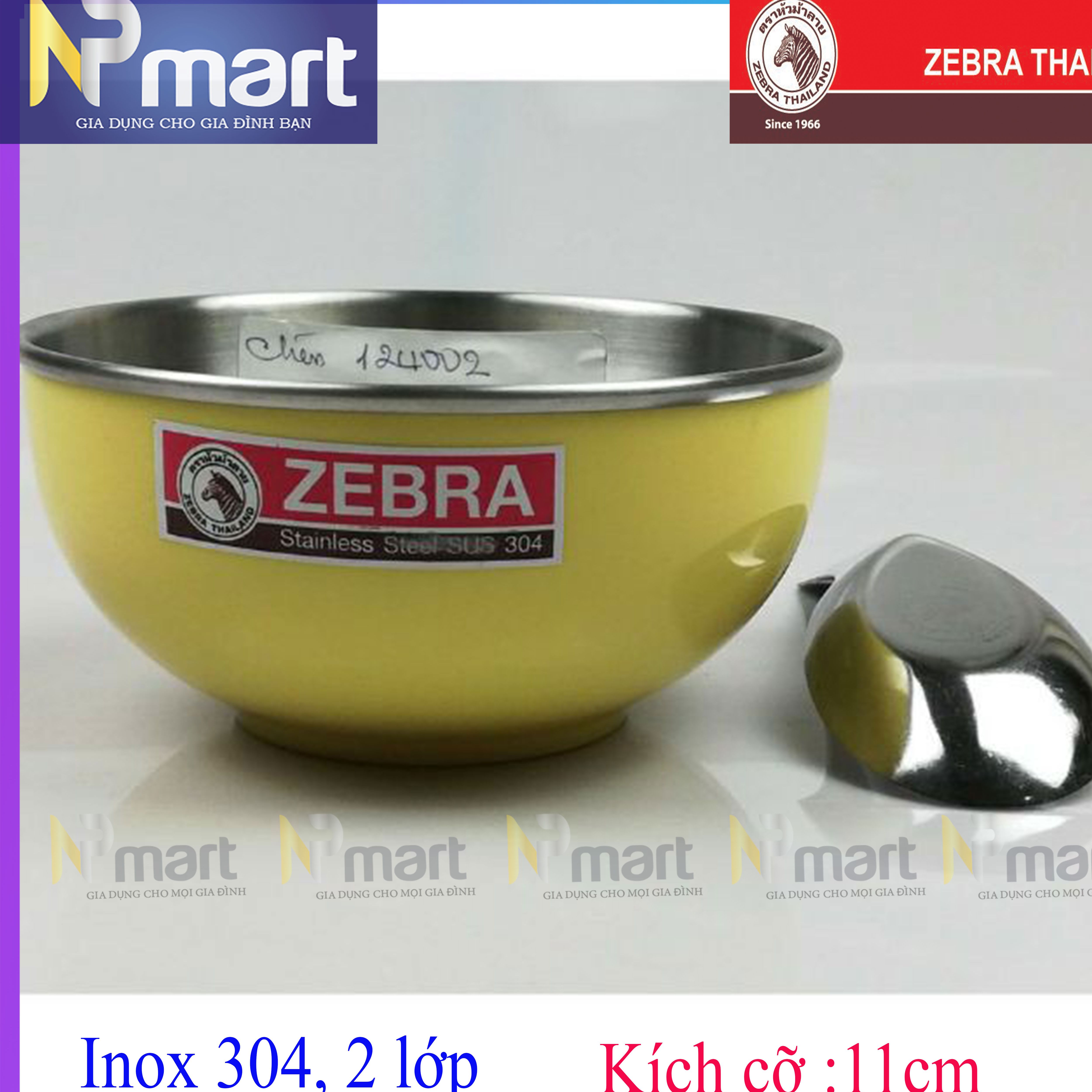 CHÉN INOX ZEBRA HAI LỚP 11CM - 124002
