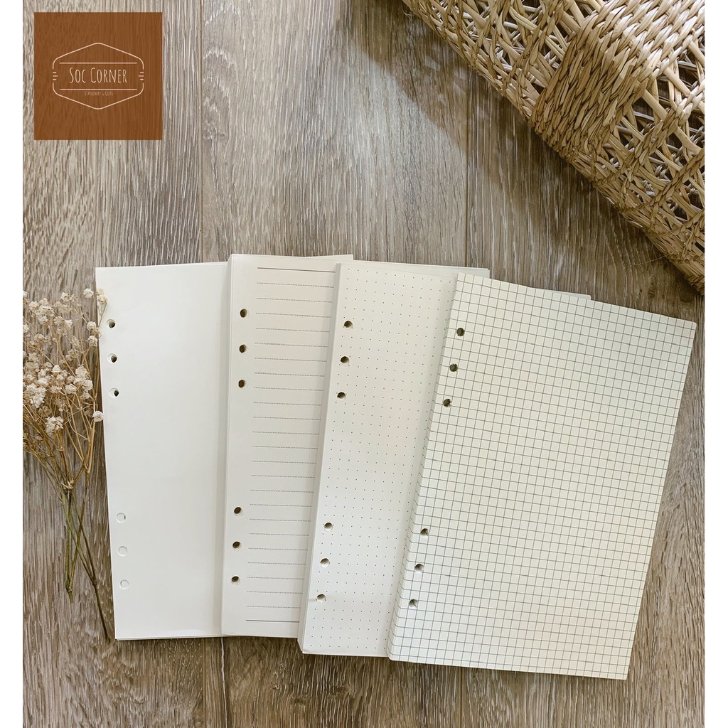 [HCM]Ruột sổ refill cho sổ còng Planner 6 lỗ A5/A6 80 tờ
