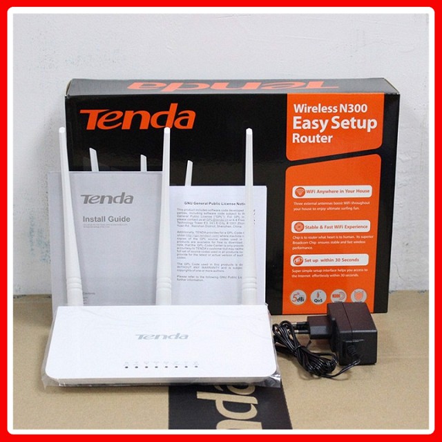 Bộ phát wifi tenda f3 300mb - 3 ăngten - bảo hành 36 tháng