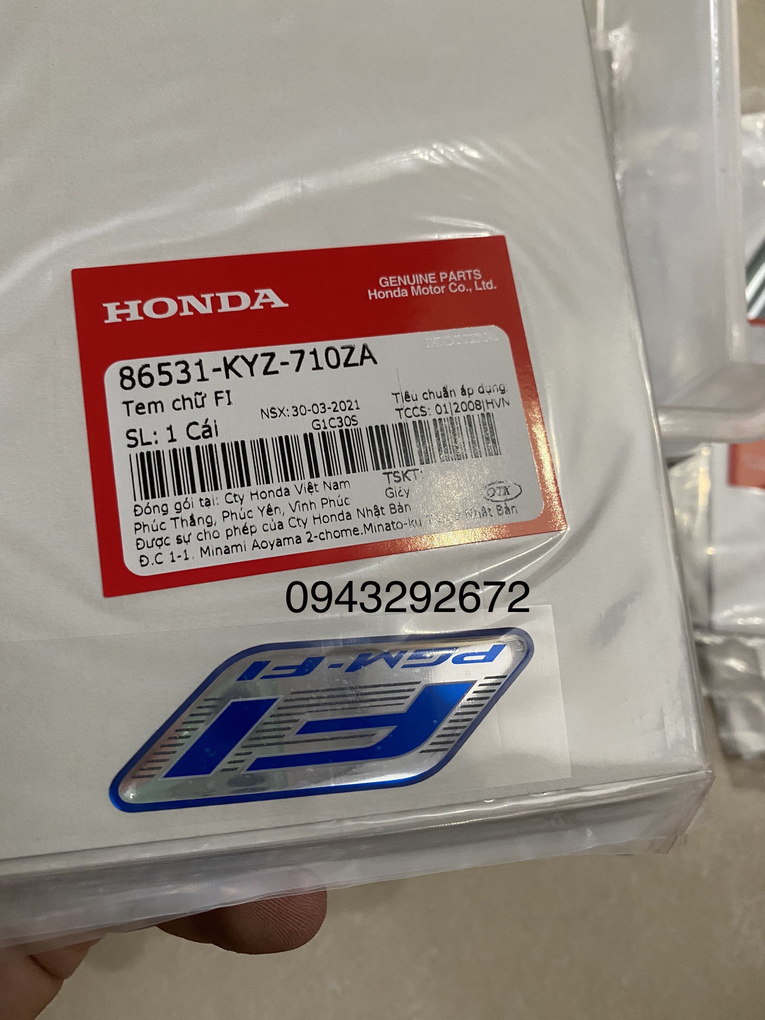 Tem chữ FI Honda