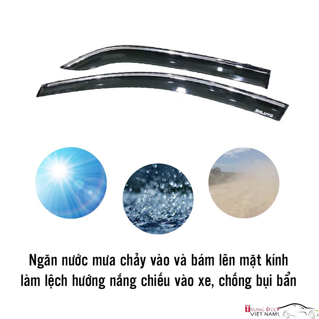Bộ vè che mưa chỉ mạ crom cho xe KIA SOLUTO