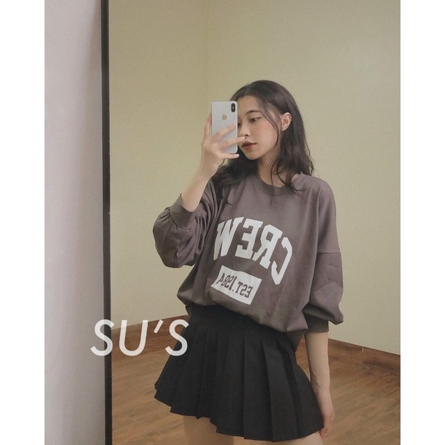 Áo phông thụng bo tay CREW 1984 siêu đẹp