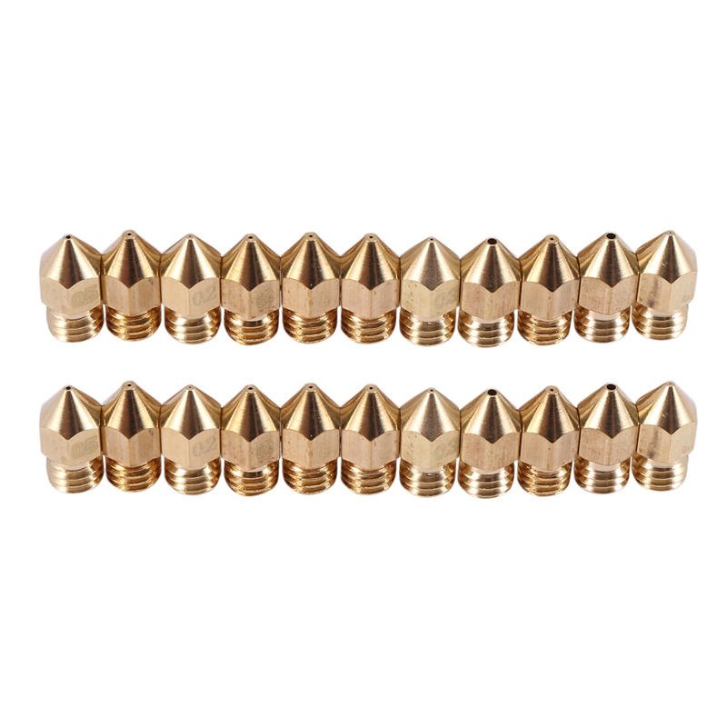 22 pieces 3d printer nozzles mk8 nozzle 0.2mm, 0.3mm, 0.4mm, 0.5mm, 0.6mm, 0.8mm, 1.0mm extruder print head with free storage box for 3d printer makerbot creality cr-10
