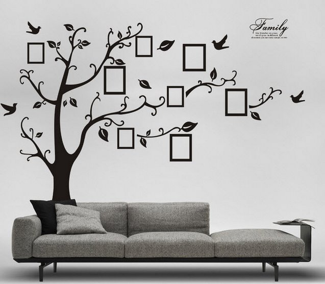 Binbin pk290 6 frame tree wall decal (black)