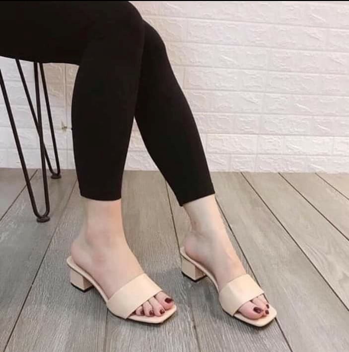 Dép cao gót bản ngang đơn giản 5p KH