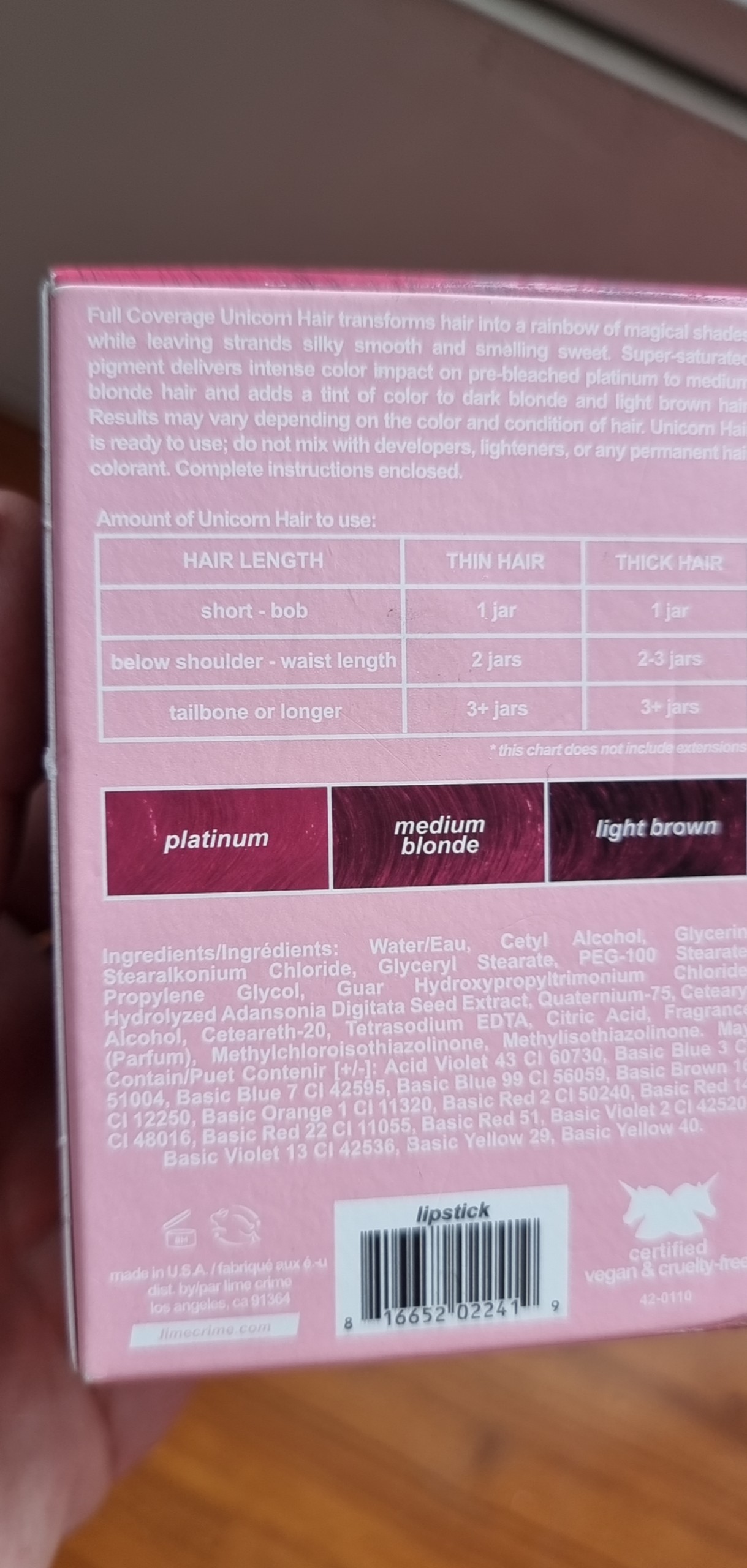 LIME CRIME UNICORN HAIR DYE FULL COVERAGE