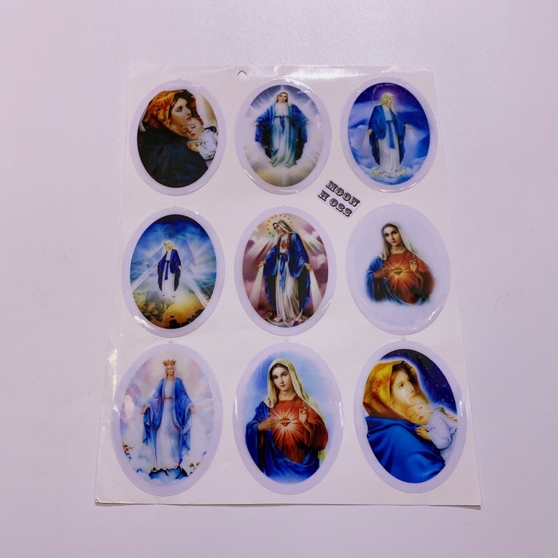 Decal tem nổi hình Đức Mẹ cao cấp dán xe máy, ô tô, mũ bảo hiểm chống thấm nước, chống bay màu