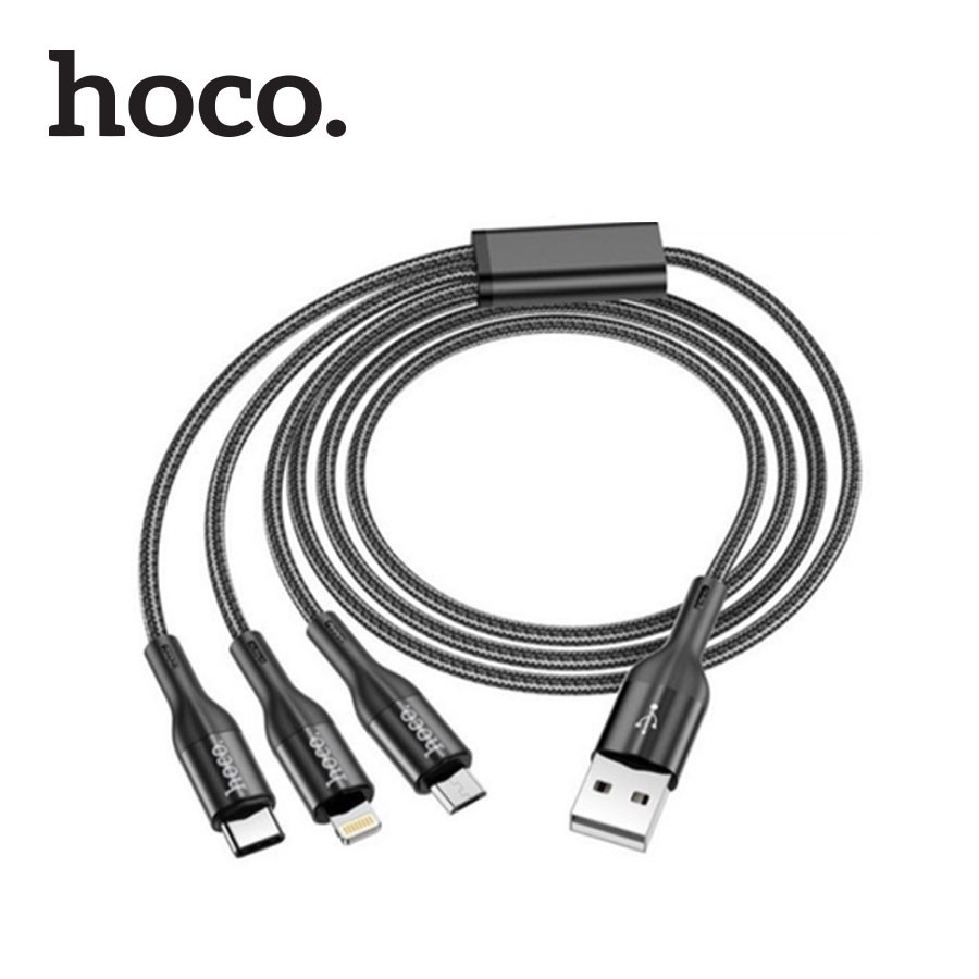 Cáp Sạc Nhanh Hoco 3 Đầu X2 Max 3A Dây Dài 1m