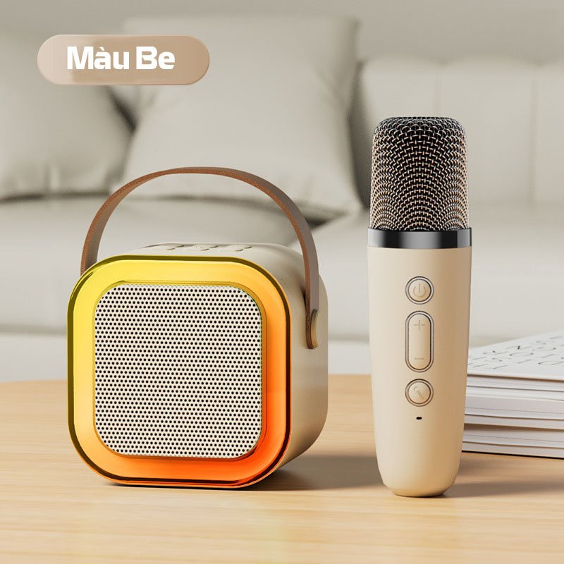 Bộ loa bluetooth kèm 2 mic không dây mini hát karaoke tại nhà k12 nhỏ gọn, dễ sử dụng , nghe nhạc hay , có thể điều chỉnh giọng hát , âm thanh