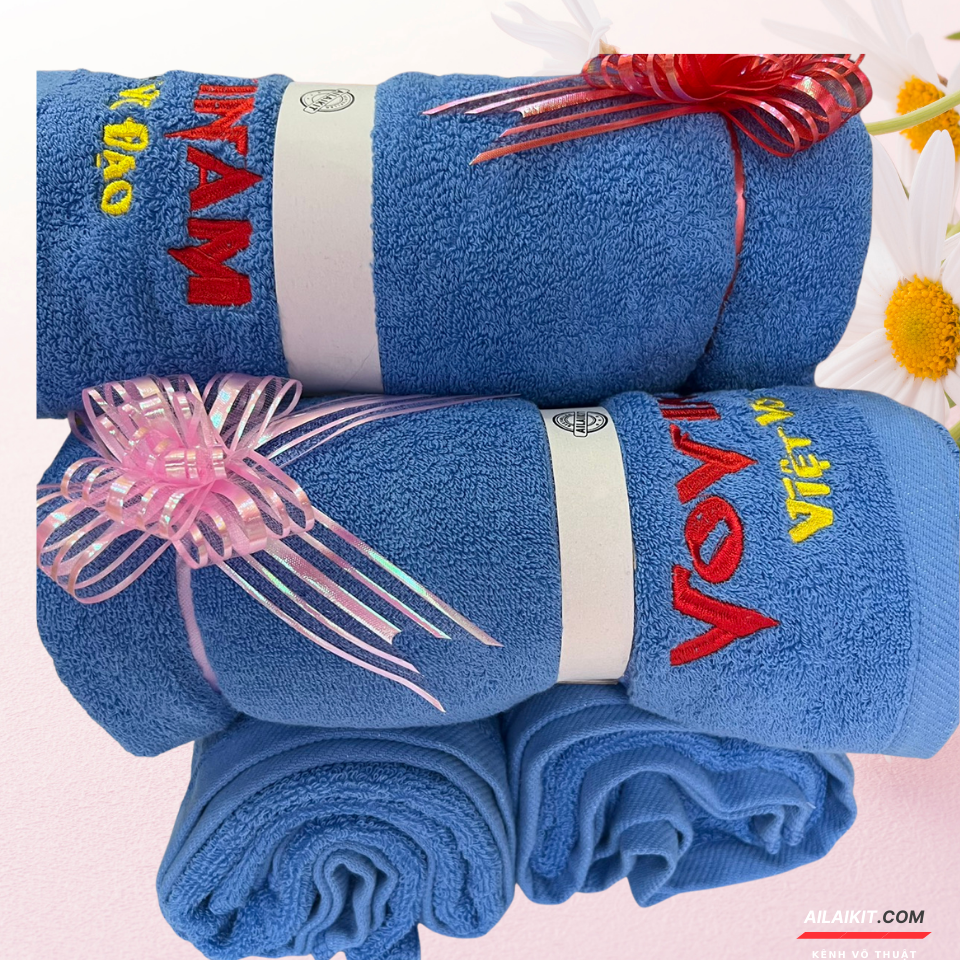 [HCM] {Khăn Vovinam Khăn mặt Khăn Tắm Cotton}  Cao Cấp Lưu Niệm Vovinam Ailaikit