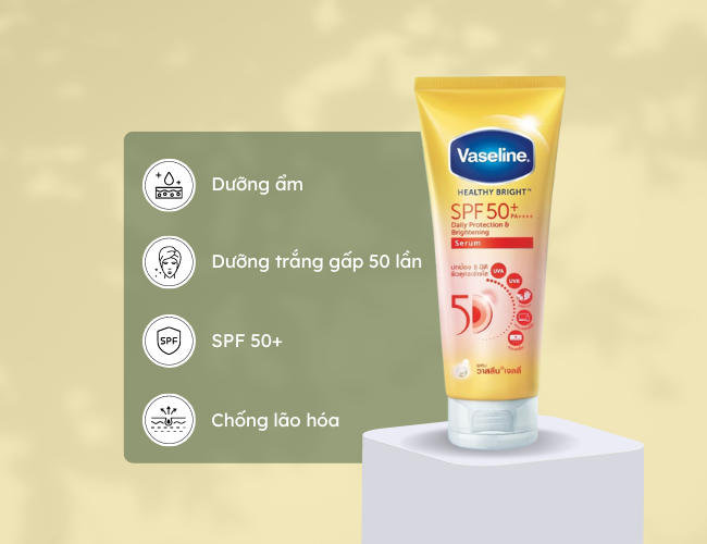 Sữa dưỡng thể trắng da Vaseline 50X Spf 50+ Thái Lan