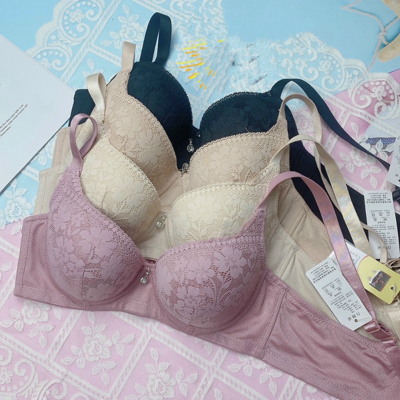 Aó lót ren- áo ngực có gọng mút mỏng- áo lót không đệm cho ngực bự size 36-40