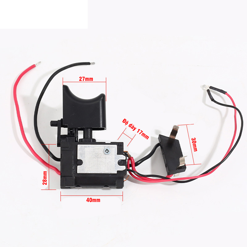 Công tắc đảo chiều, cò máy khoan pin 21V có chổi than