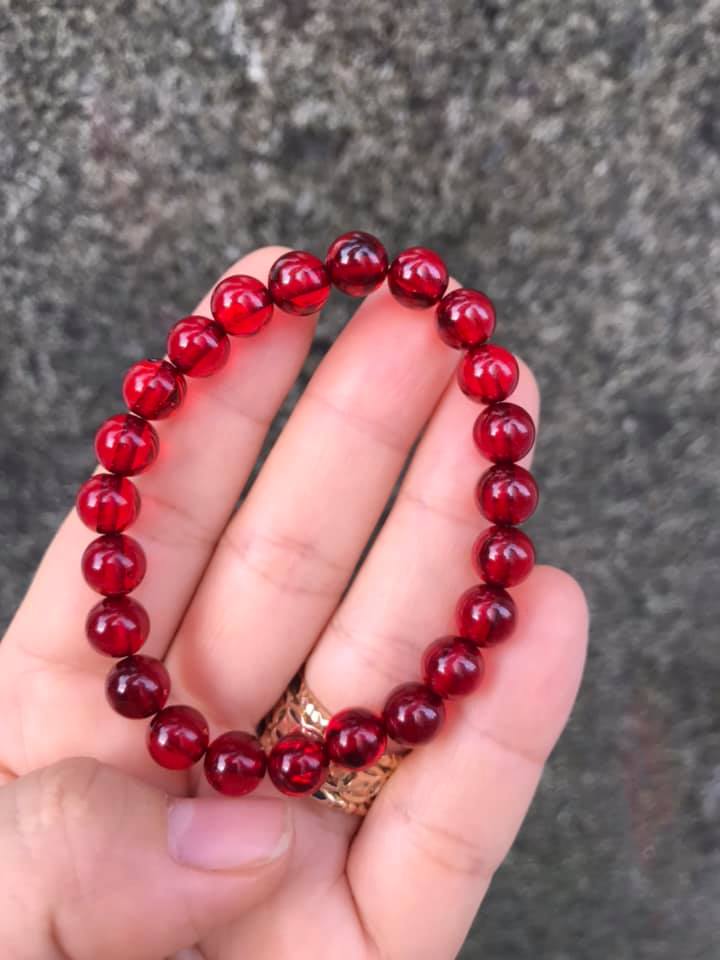 [HCM]VÒNG TAY HỔ PHÁCH ĐỎ SIZE 8LY