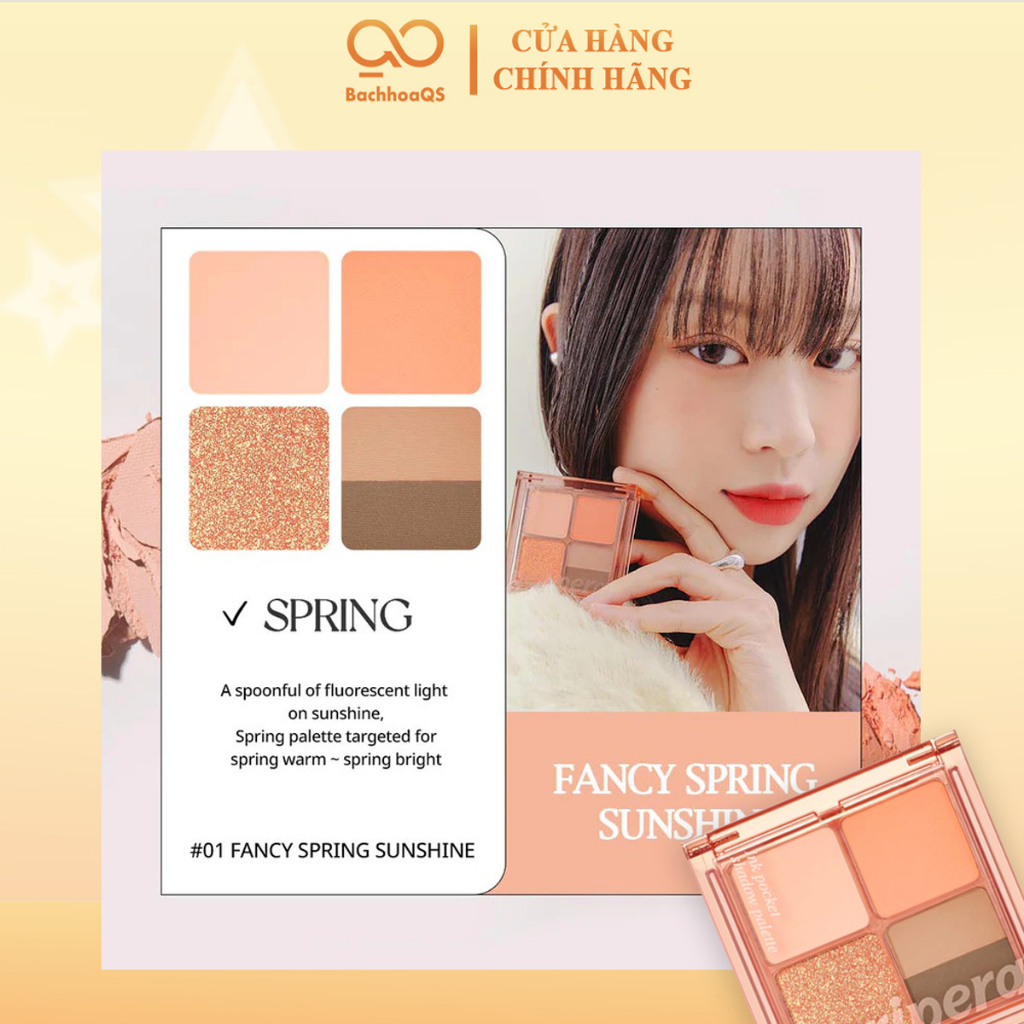 Bảng Phấn Mắt Peripera Tông Cam Nâu Tây Ink Pocket Shadow Palette