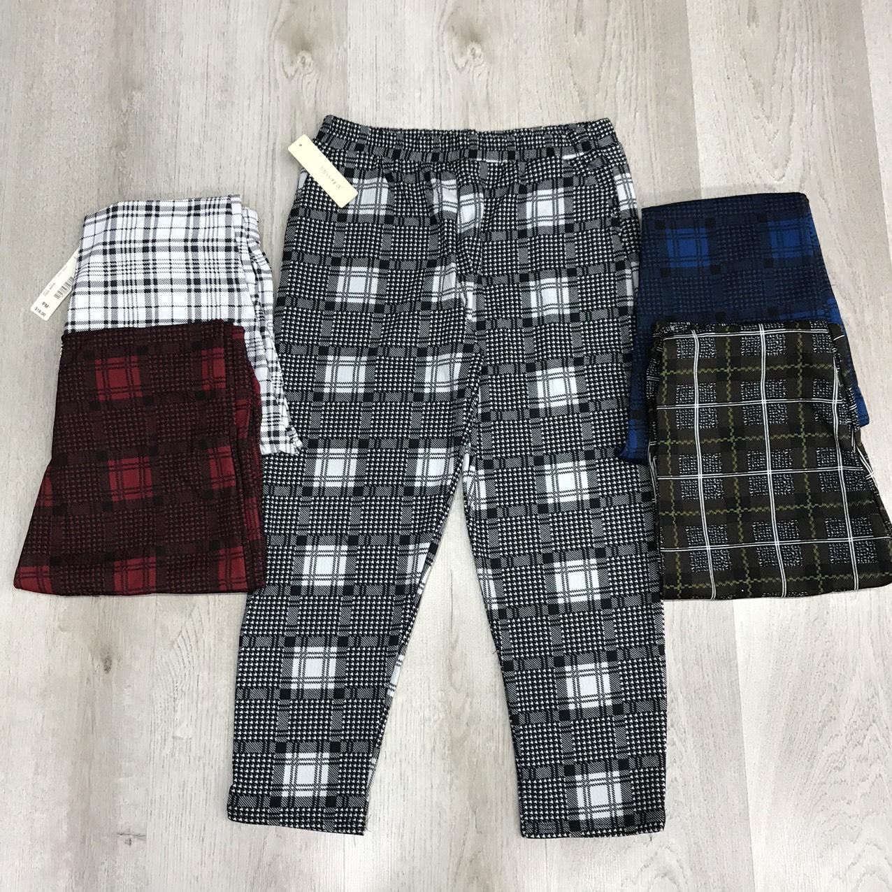 Quần baggy nữQuần thun lửng sọc caro