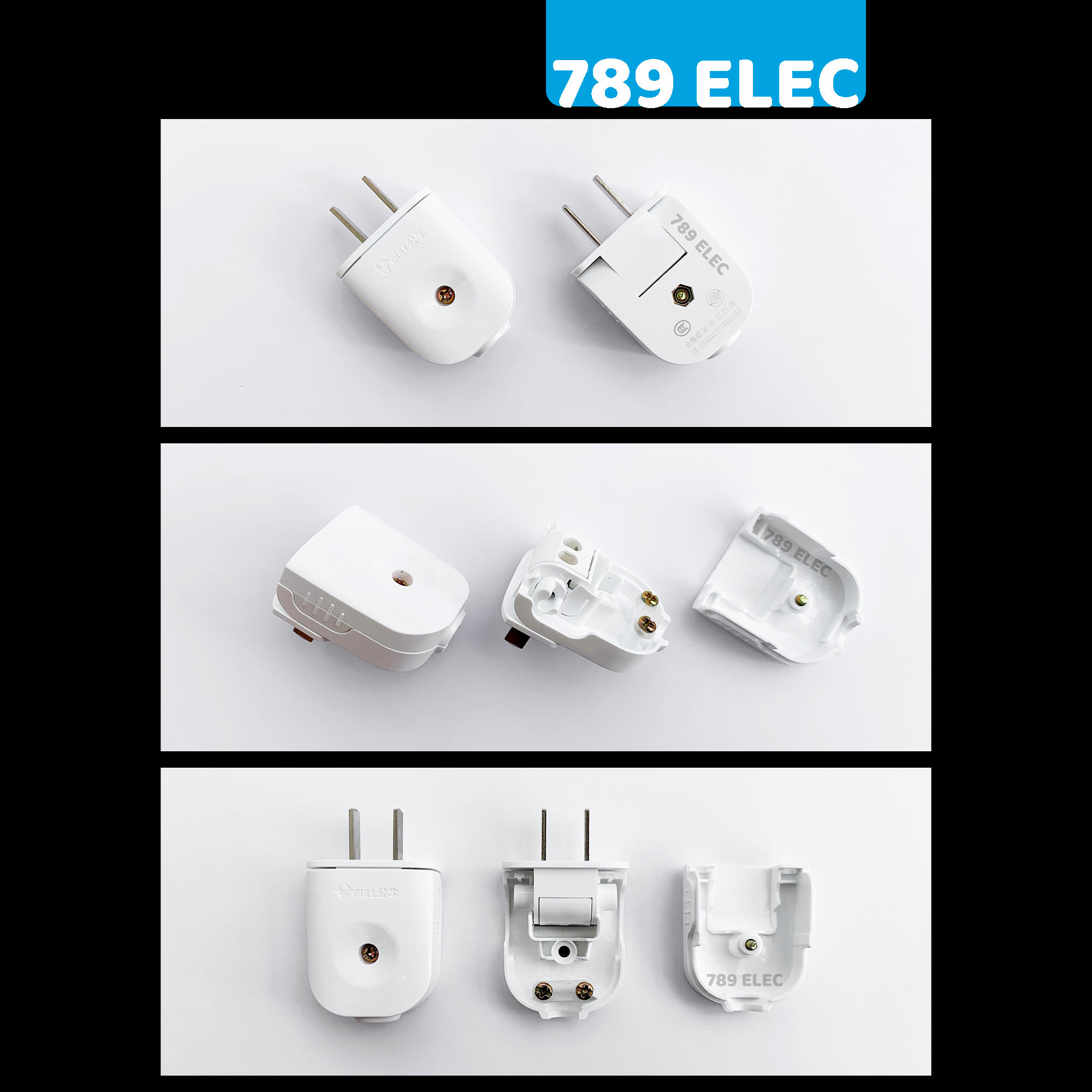 Phích cắm điện Bull 10A xoay 90 độ