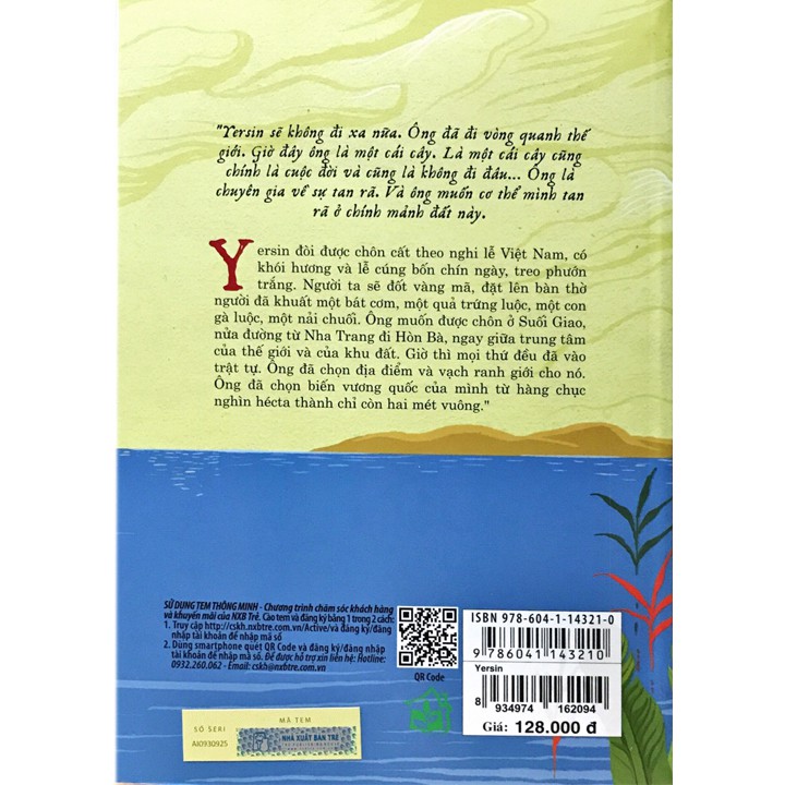 Sách NXB Trẻ - YERSIN - PESTE & CHOLÉRA