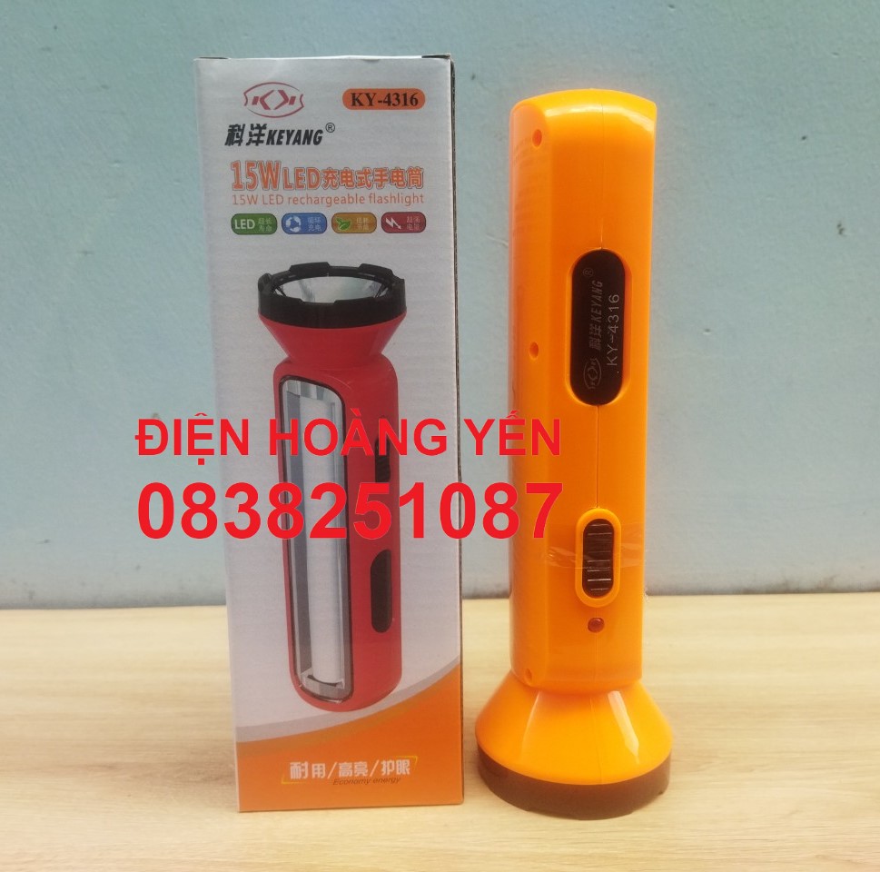 ĐÈN PIN LED SẠC 2 TRONG 1 - Model 4316 - MẪU LỚN
