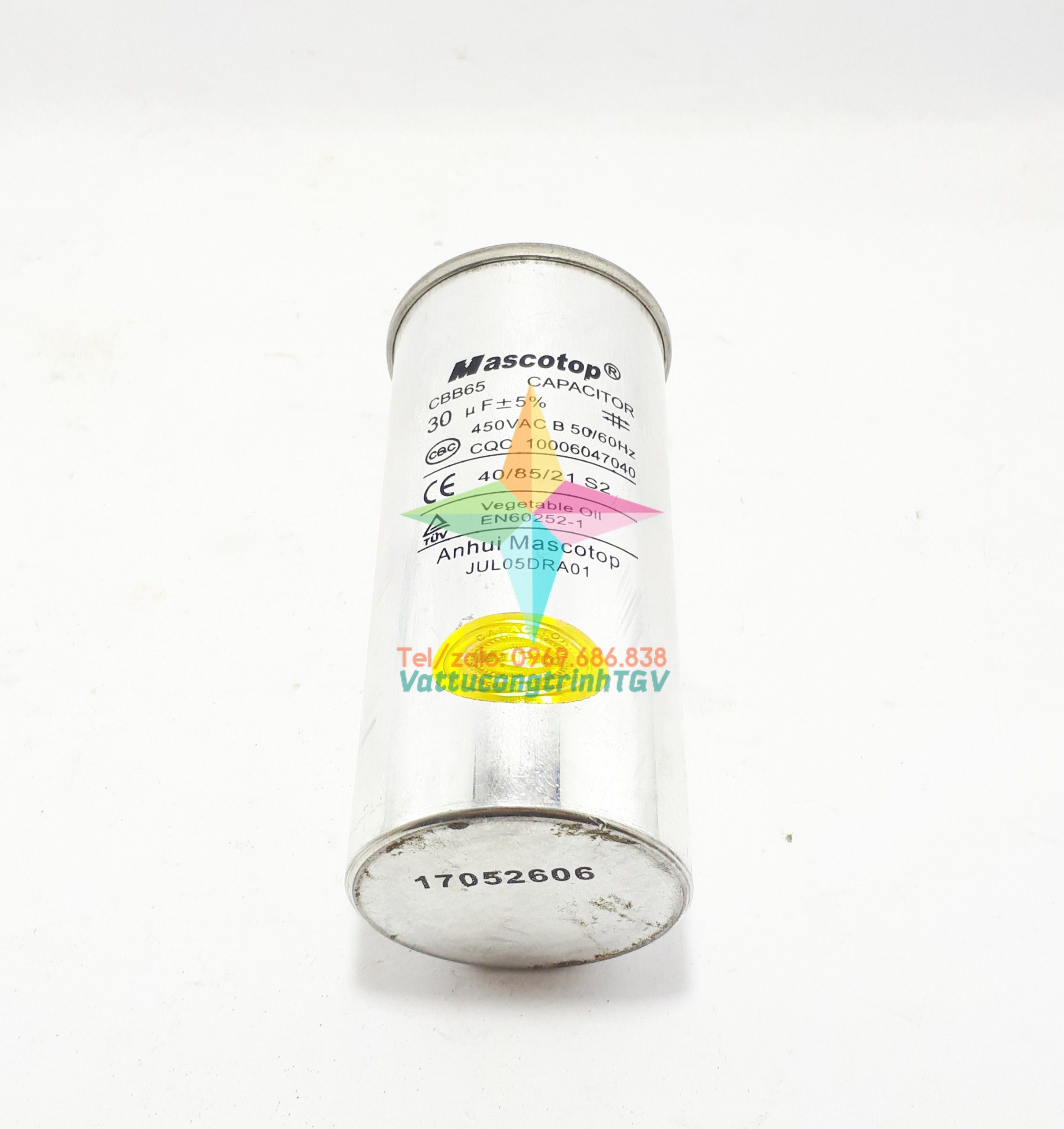 Tụ điều hòa Mascotop kiểu CBB65 450VAC 30uF + 5%