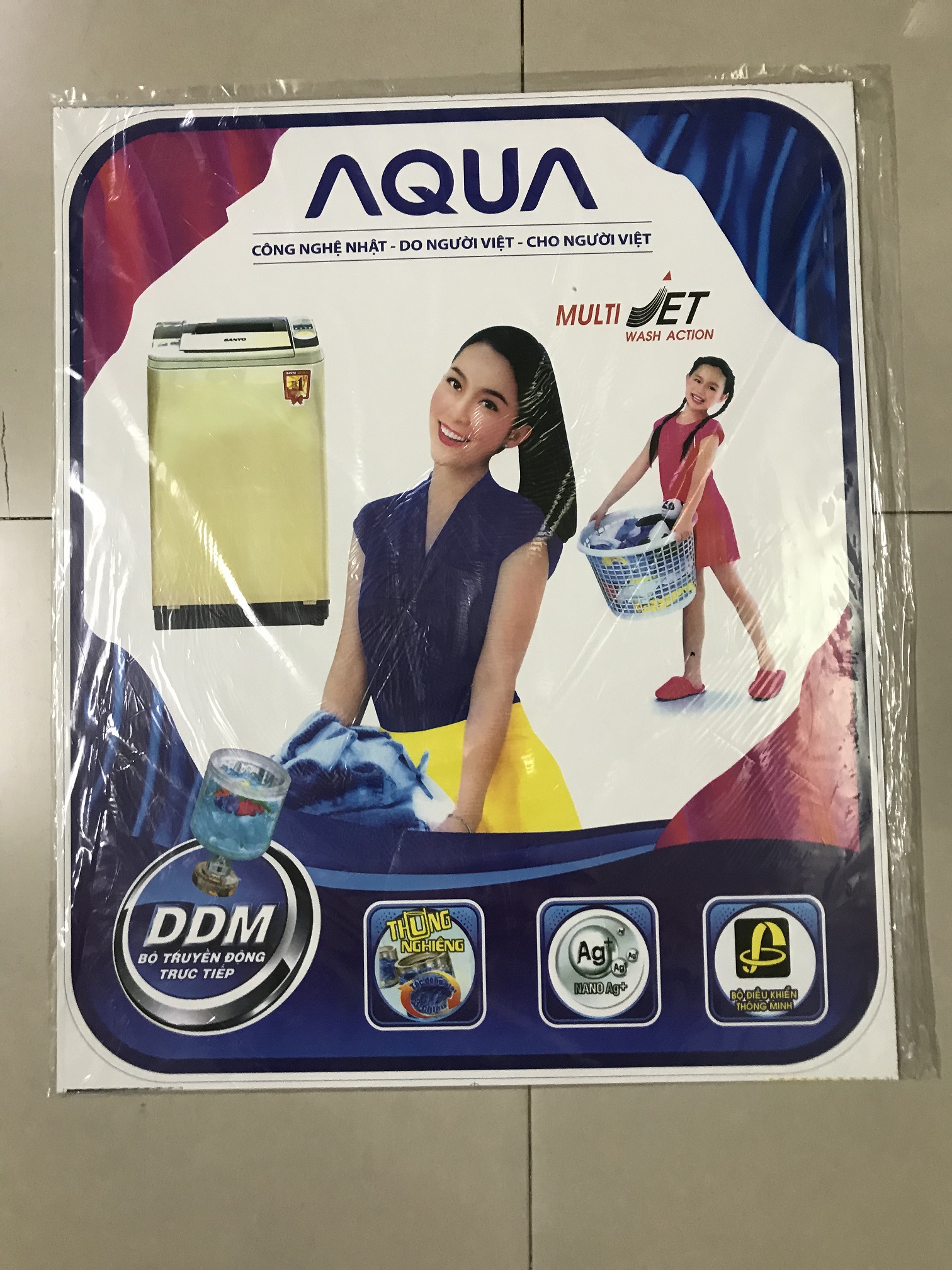 [HCM]Tem dán máy giặt Aqua/ Miếng dán máy giặt Aqua (mẫu 2)