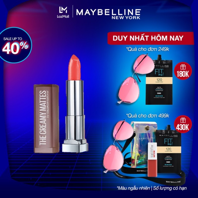 Son Lì Mịn Môi Dưỡng Môi Maybelline New York Color Sensational Creamy Matte 3.9g