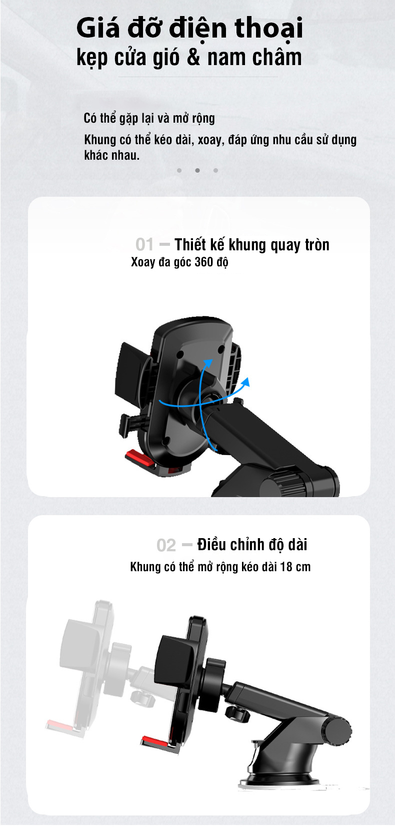 GIÁ ĐỠ ĐIỆN THOẠI XE HƠI - DÁN TÁP LÔ