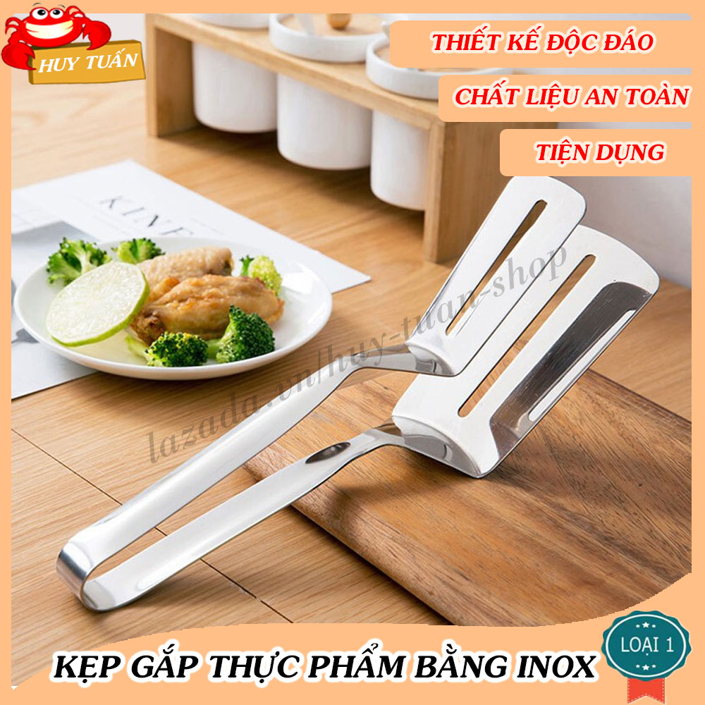 Xẻng gắp thực phẩm thông minh, Kẹp gắp thức ăn bằng inox, Dụng cụ gắp thức ăn đa năng