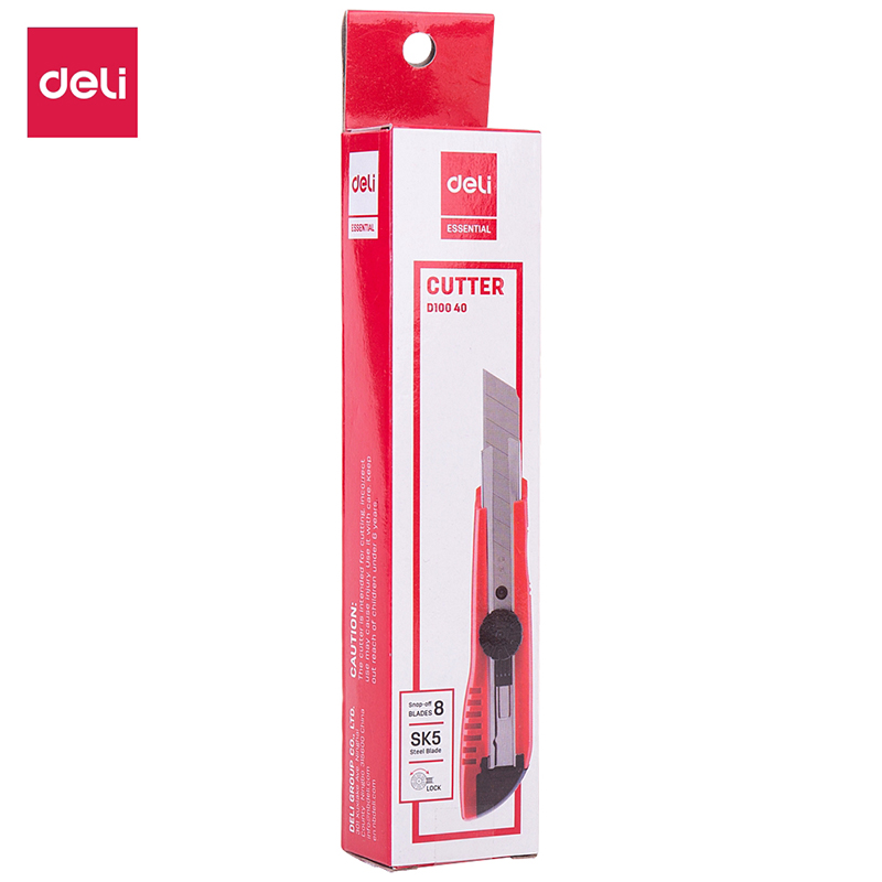 Dao rọc giấy Deli (0.5x18x100mm) khóa xoay D10040
