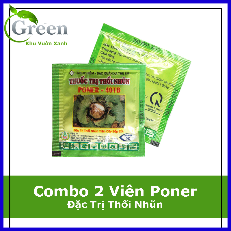 Combo 2 Viên Thuốc Trừ Thối Nhũn Cho Cây Trồng Poner 40TB Dạng Viên Sủi - Viên 5gam