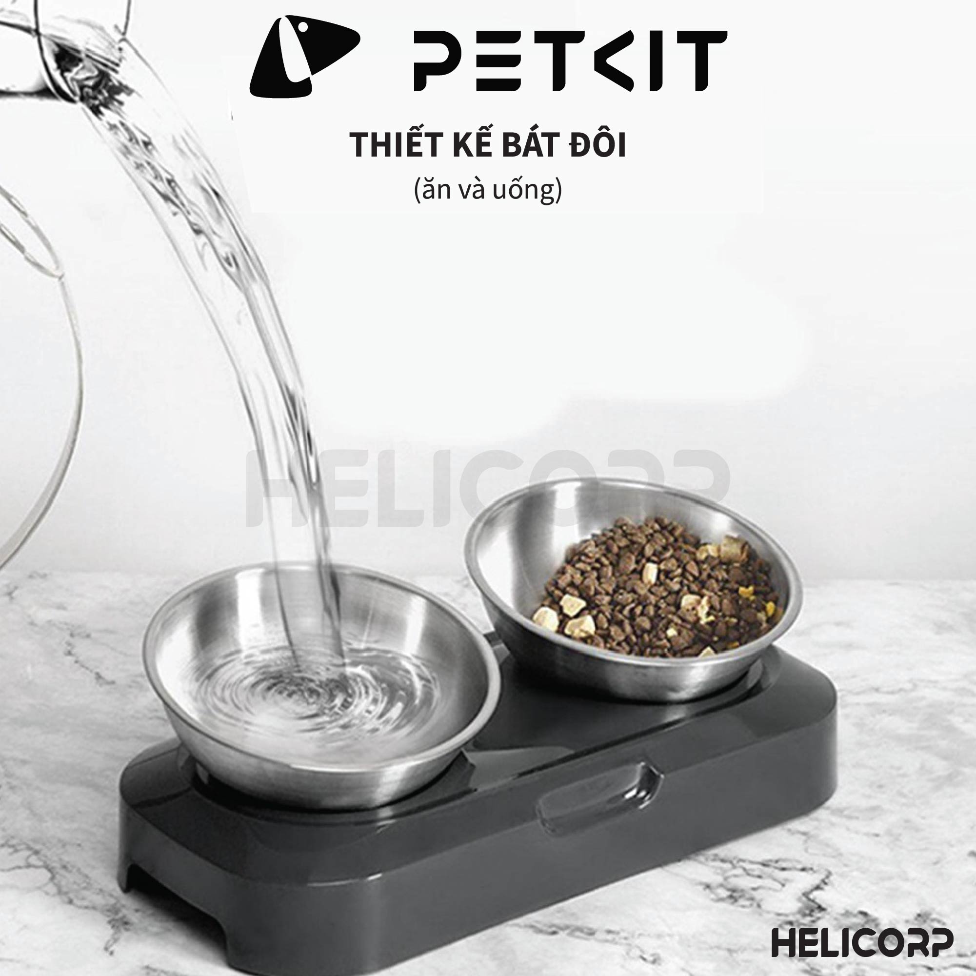 Bát Ăn Đôi, Chén Ăn Chống Gù Cho Chó Mèo Petkit