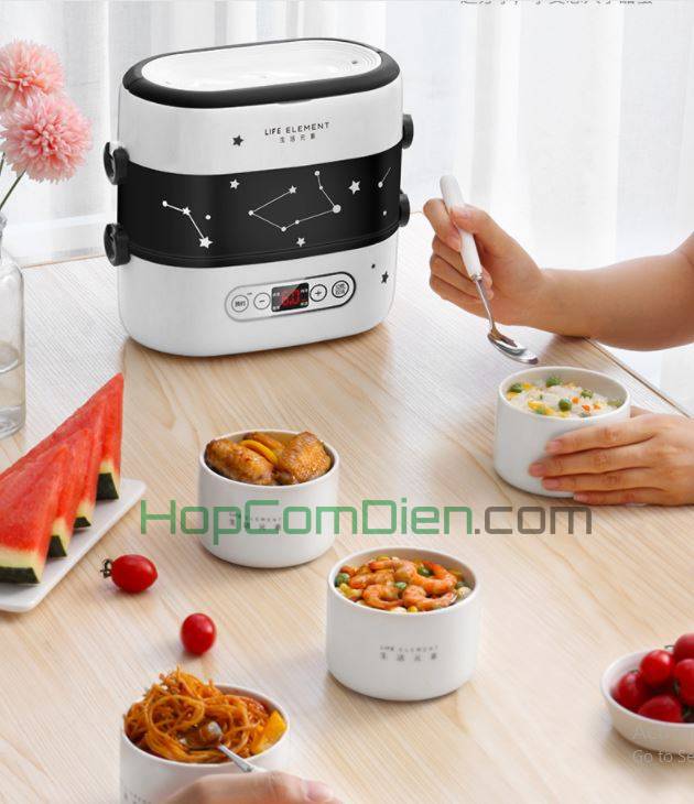 Hộp cơm điện 4 bát gốm sứ Life Element