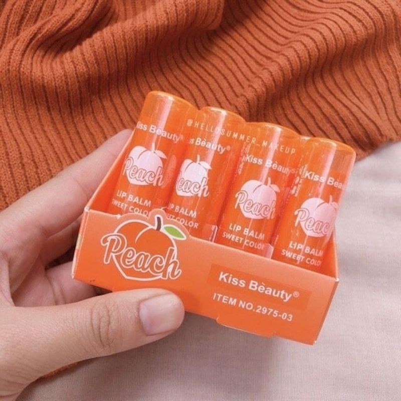 Son dưỡng môi hồng mùi đào kiss beauty