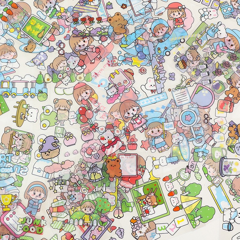 Sticker dán nhãn dùng trang trí bình nước sổ tay