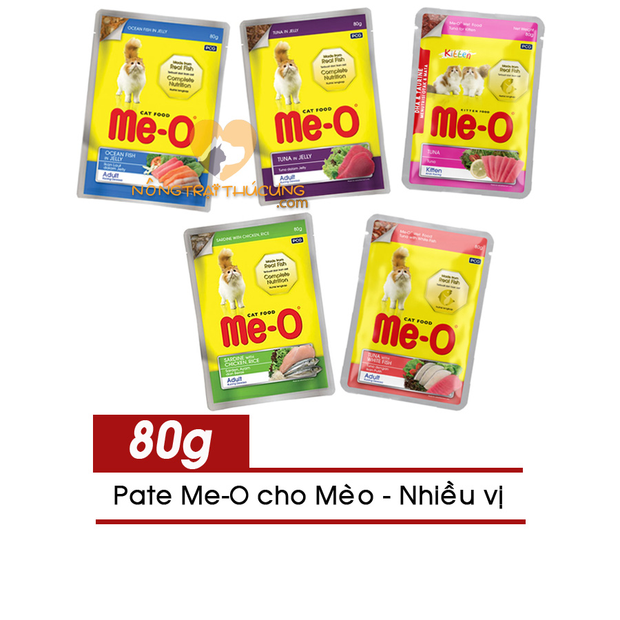 [ĐỦ 10 VỊ] Pate Cho Mèo Me-O Gói 80Gr - [Nông Trại Thú Cưng]