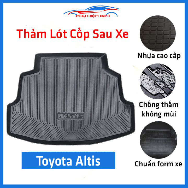 Thảm nhựa lót cốp sau xe ô tô toyota altis 2012-2022