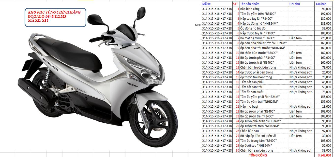 Bộ nhựa HONDA Air Blade đời 2011