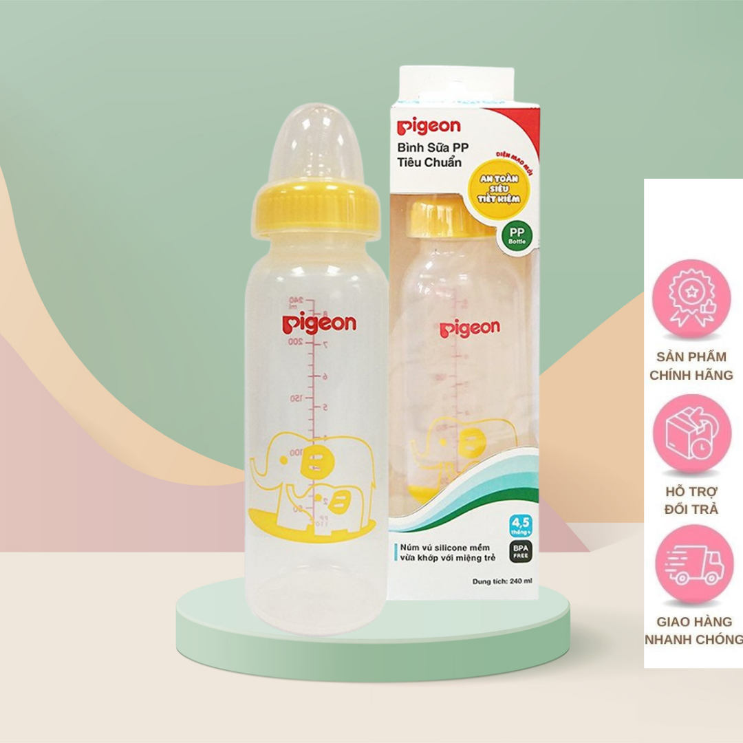 Bình sữa Pigeon 120ml và 240ml. ( Bình sữa PP tiêu chuẩn )