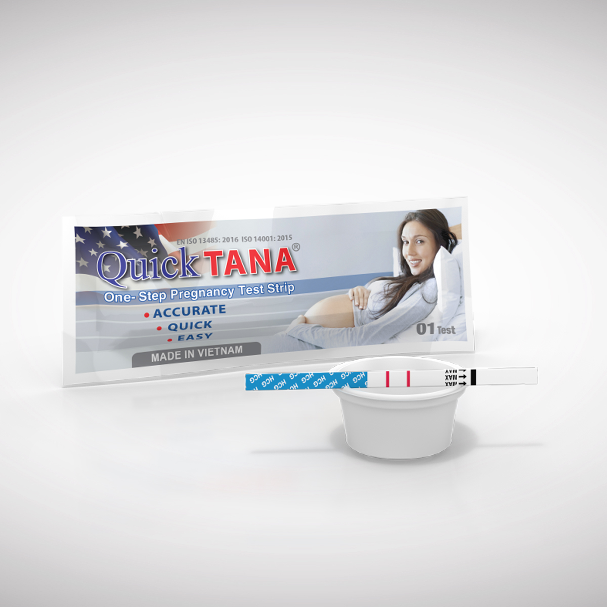 [CHÍNH HÃNG] Que thử thai Quicktana Pregnancy Test Strip Tanaphar dụng cụ y tế phát hiện thai sớm, chính xác [CHE TÊN]