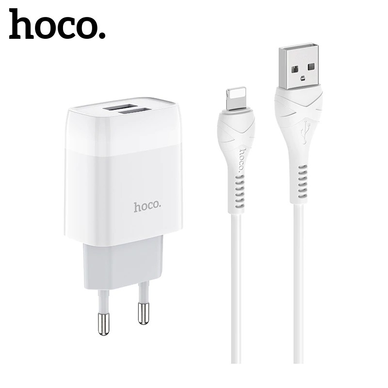 [HCM]Bộ sạc Hoco C73A 2 cổng sạc nhanh 2.4A ( kèm cáp lightning )
