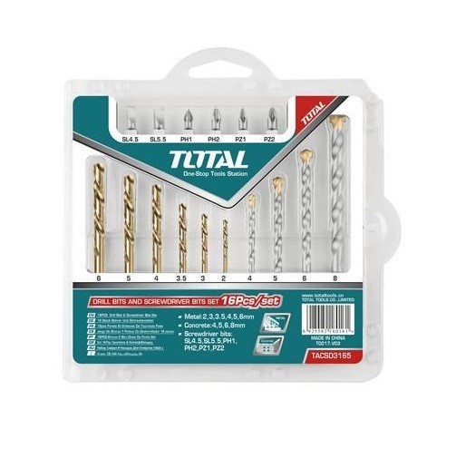 [HCM]Bộ 16 mũi khoan và đầu bắt vít TOTAL Chính hãng tacsd3165 ingco aksdb9165 - TOTAL Chính hãng tacsd3165 cam kết hàng đúng mô tả chất lượng đảm bảo an toàn đến sức khỏe người sử dụng đa dạng mẫu mã