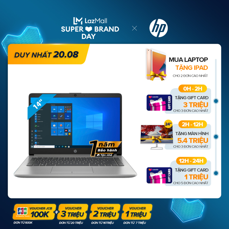 Laptop HP 240 G8 3D0A9PA/3D0B0PA  |Core i5-1135G7 | RAM 8GB | SSD 256GB - 512GB | 14 inch FHD| Win10 | Đen