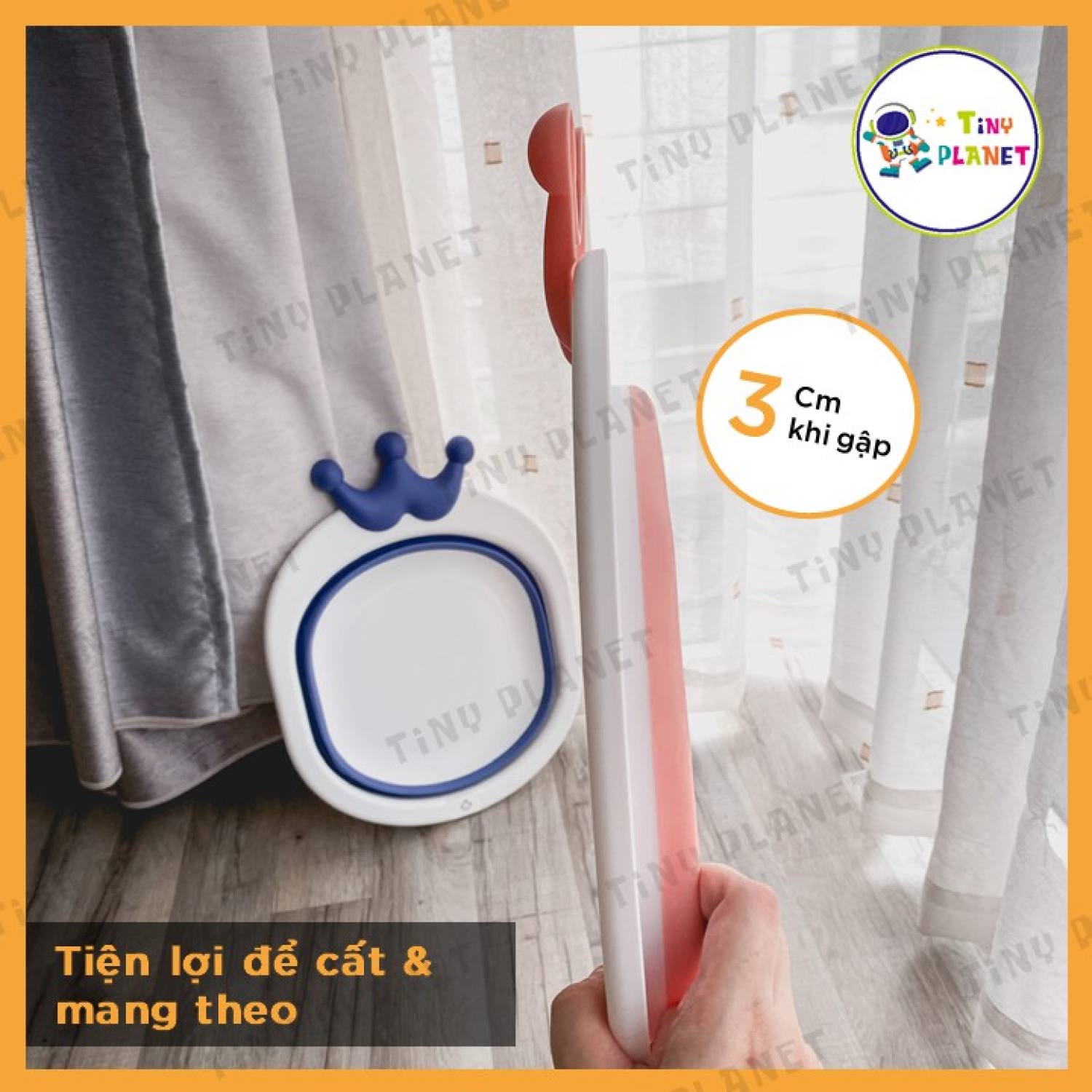 Chậu gập gọn Tiny Tots hình vương miện cho bé
