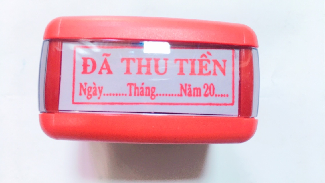 [HCM]Con dấu liền mực Đã thu tiền có ngày tháng năm